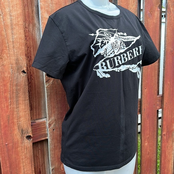 Burberry Black Short Sleeve Tee Bold Branding Size XXL - Picture 5 of 6